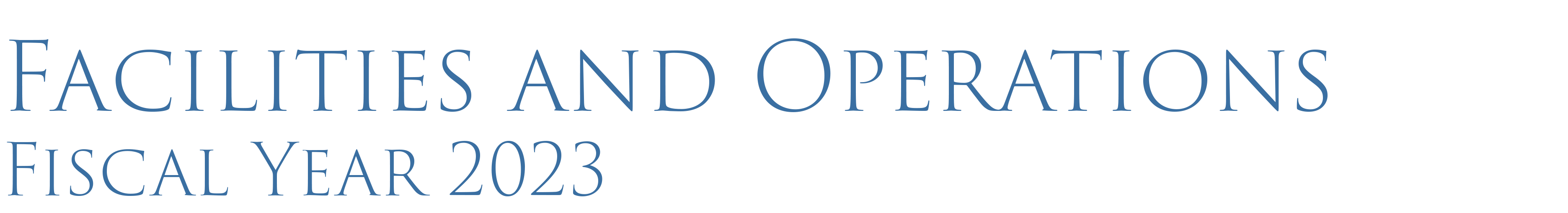 Facilities and Operations Fiscal Year 2023 Annual Report logo