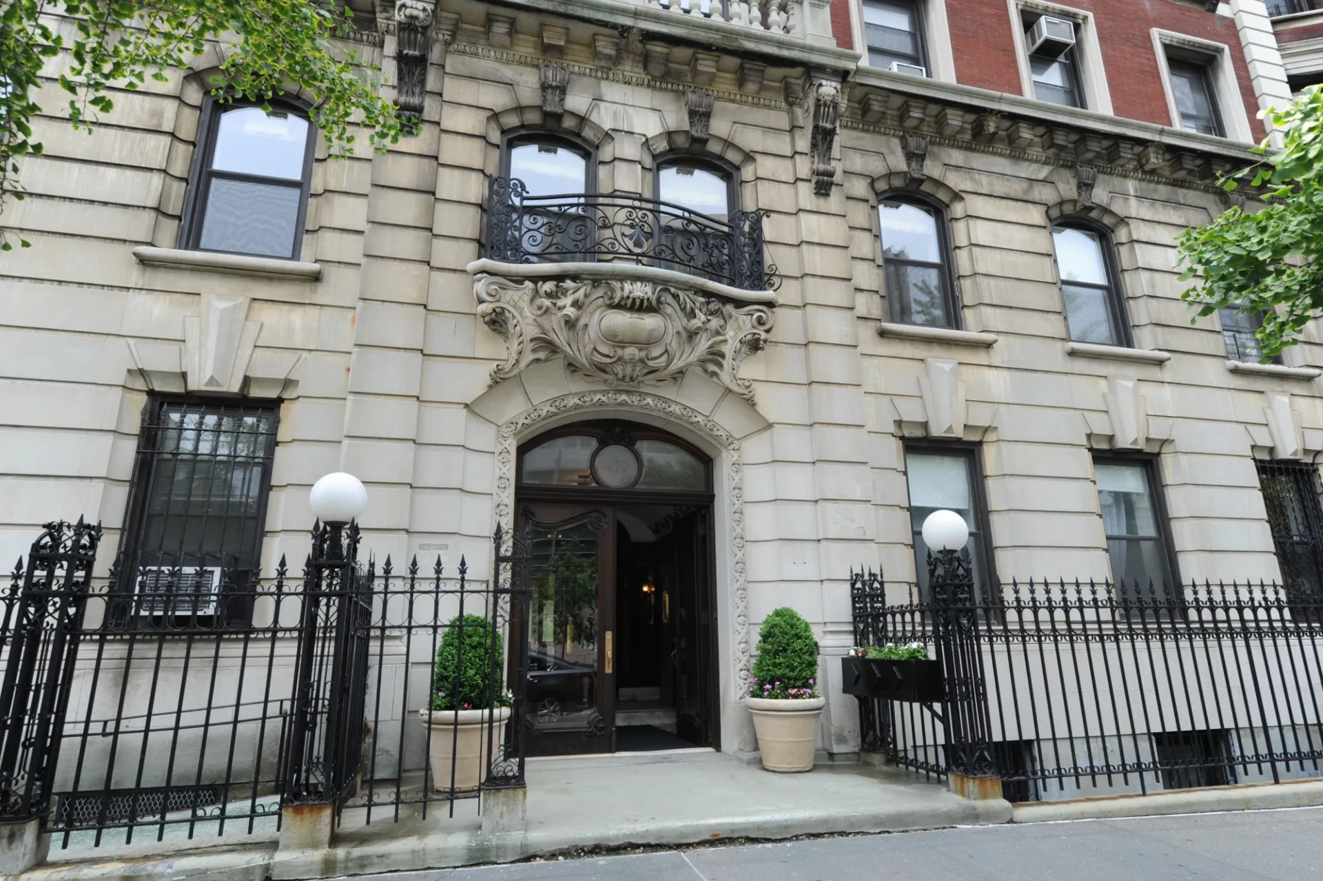 The front entrance of a Columbia Residential apartment building.
