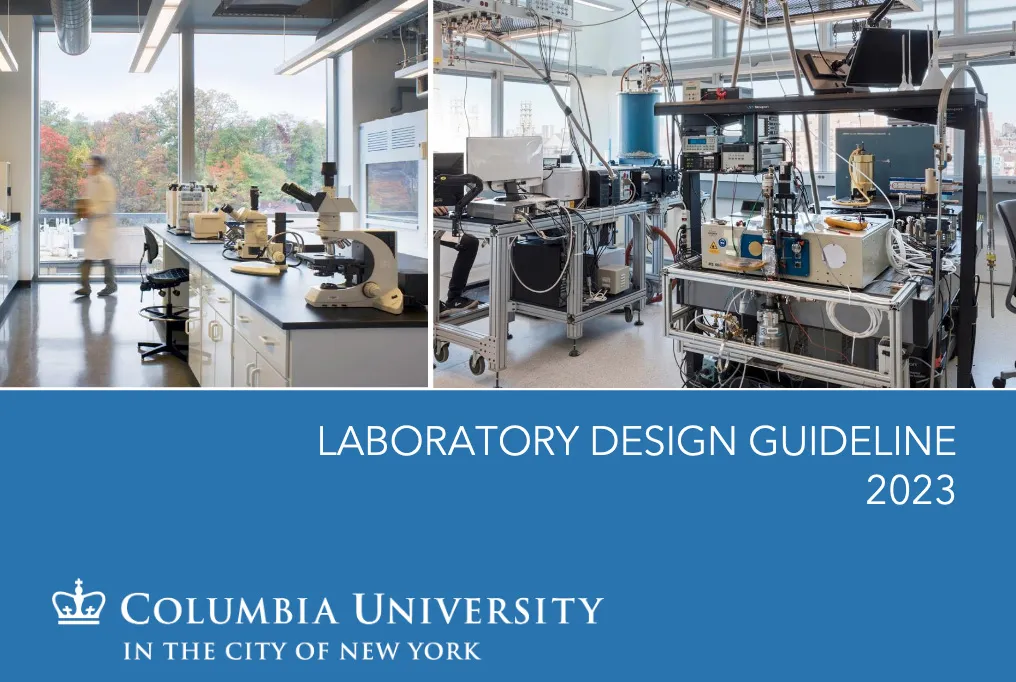 A screenshot of the cover of the Design Guideline, which has two photos of renovated labs on it.
