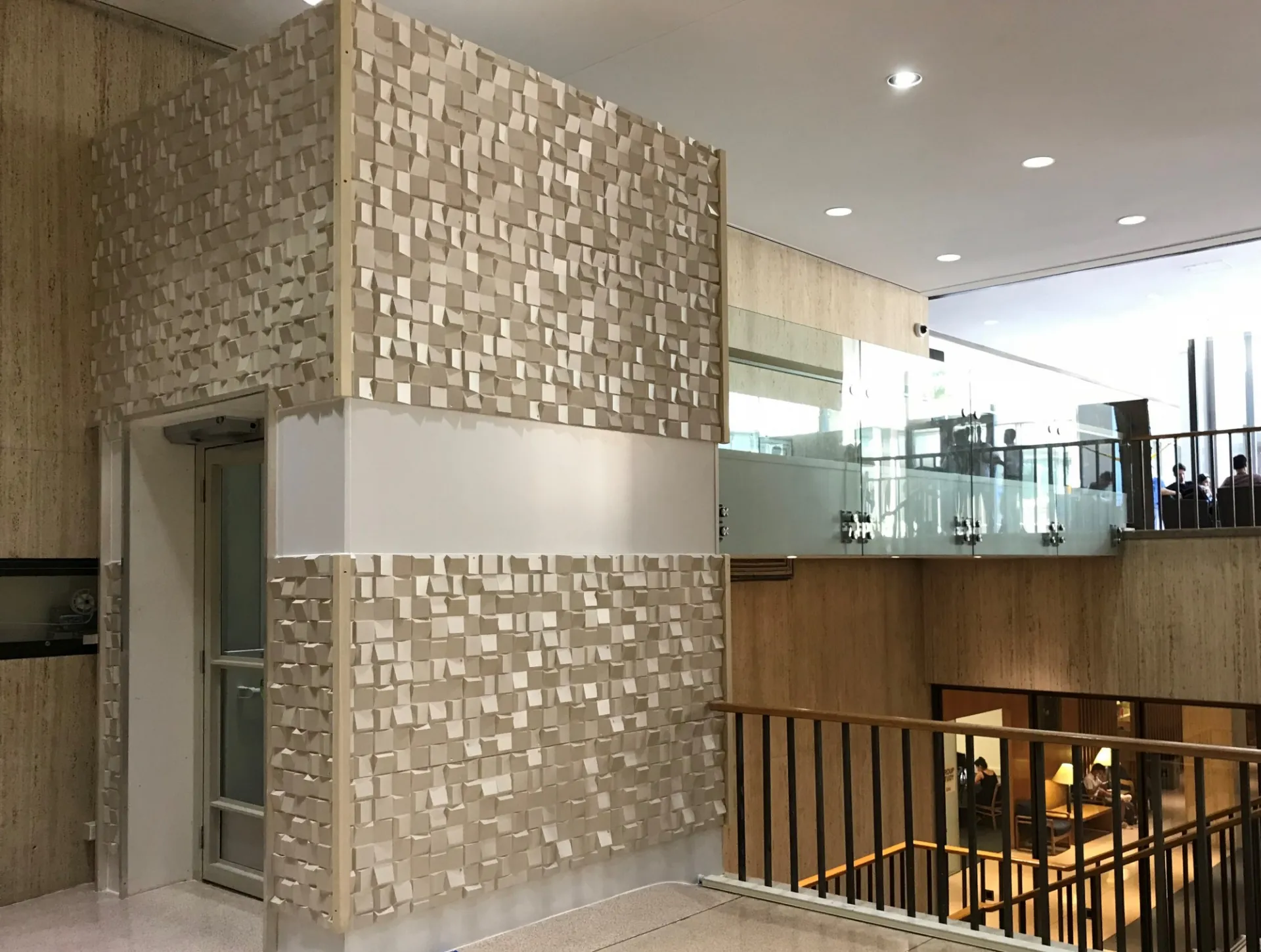 A view of the wheelchair lift in the International Affairs Building. 